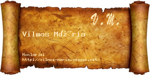 Vilmos Mária névjegykártya