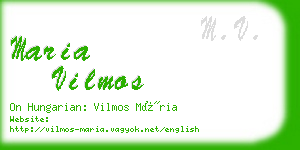 maria vilmos business card